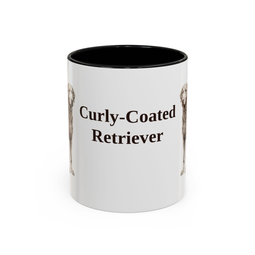 11oz Curly-Coated Retriever Mug, Vintage Dog Portrait Coffee Mug, Dog Lover Gift