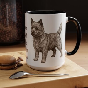 15oz Funny Cairn Terrier Mug, Vintage Dog Coffee Mug, Dog Lover Gift
