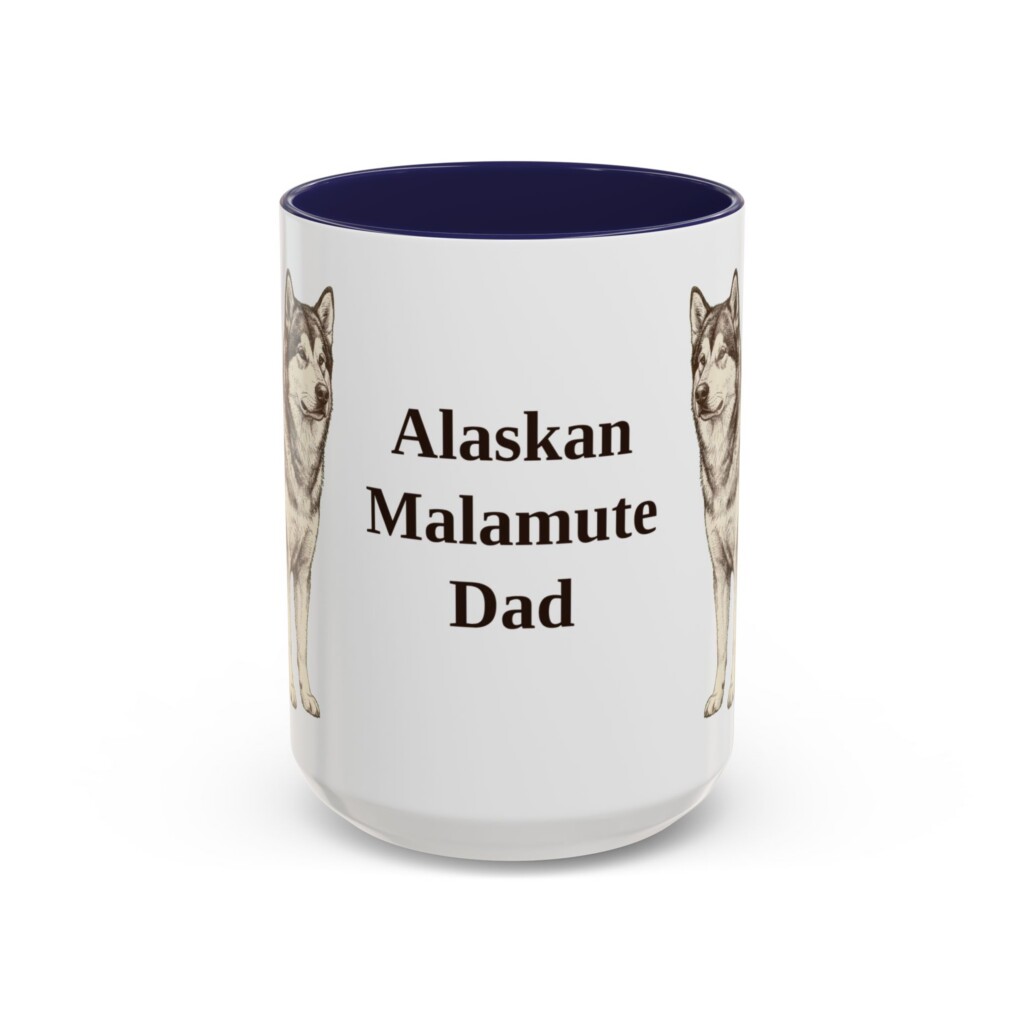 15oz Alaskan Malamute Dog Dad Mug, Vintage Sketch Coffee Mug, Dog Dad Gift