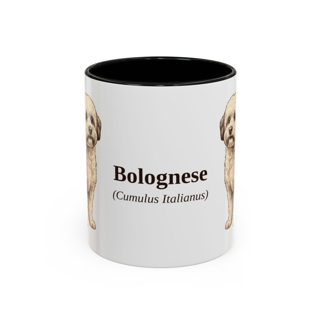 11oz Bolognese Latin Mug, Vintage Dog Coffee Mug, Dog Lover Gift