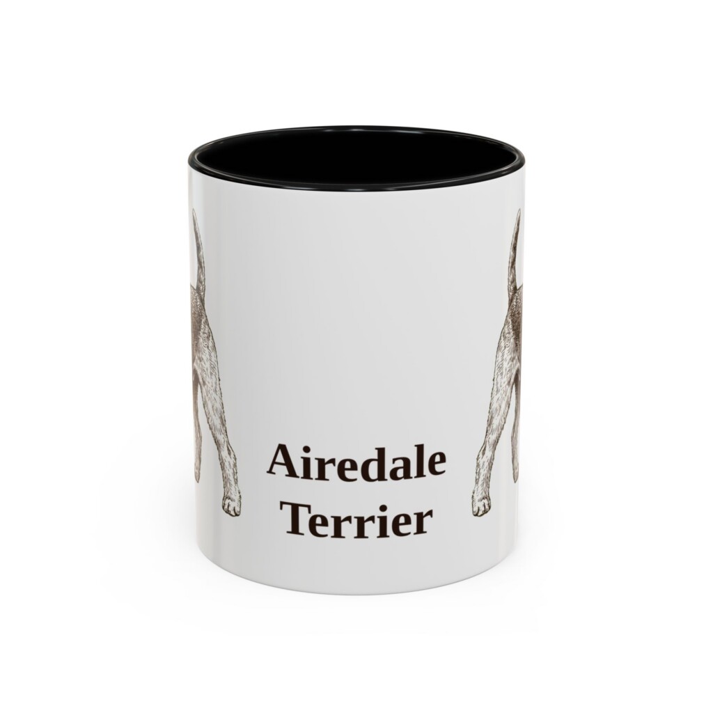 11oz Airedale Terrier Mug, Vintage Dog Portrait Coffee Mug, Dog Lover Gift