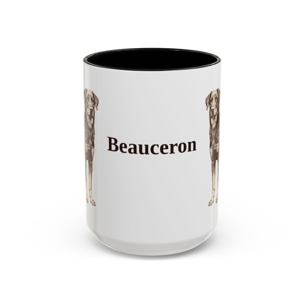 15oz Beauceron Mug, Vintage Dog Portrait Coffee Mug, Dog Lover Gift