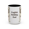 15oz English Bulldog Dog Dad Mug, Vintage Sketch Coffee Mug, Dog Dad Gift