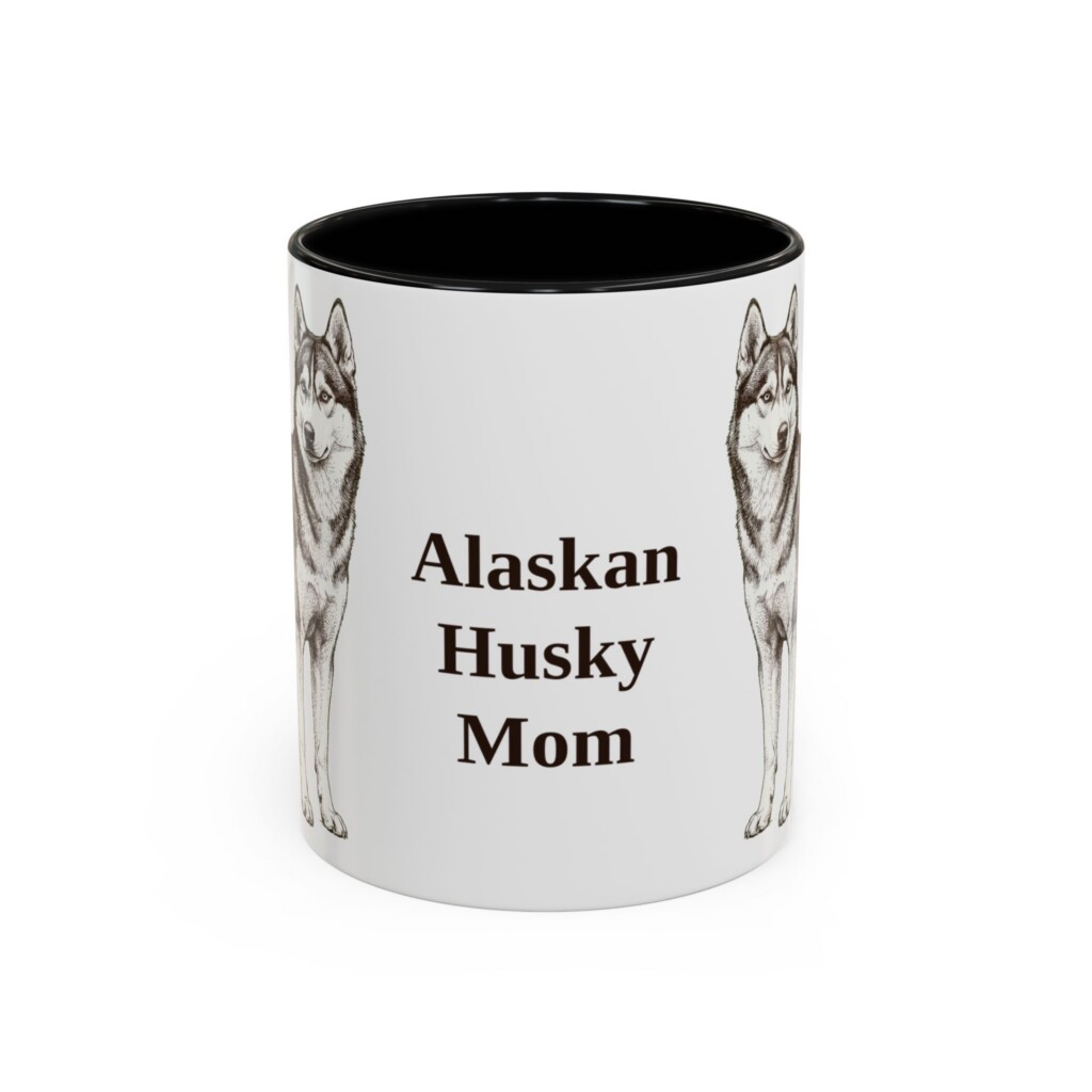 11oz Alaskan Husky Dog Mom Mug, Vintage Sketch Coffee Mug, Dog Mom Gift
