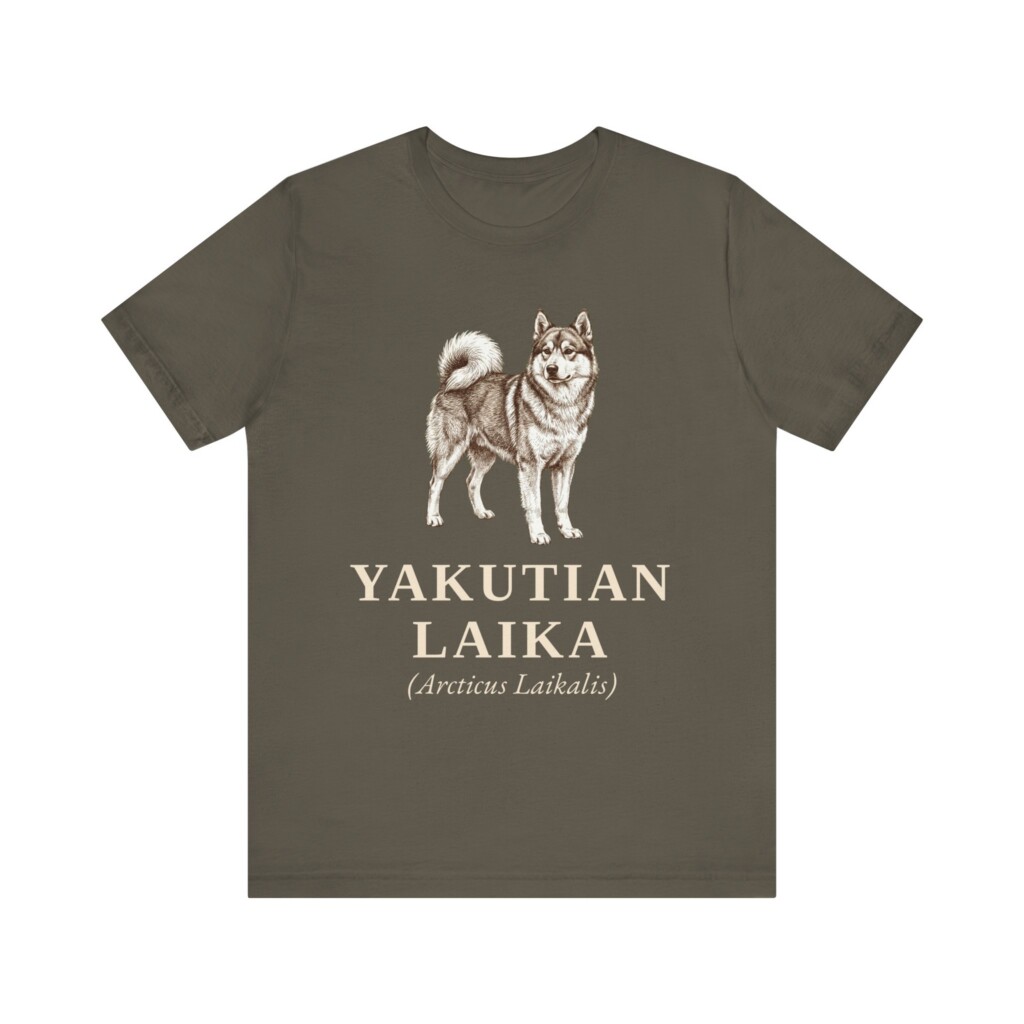 Yakutian Laika Latin Shirt, Vintage Dog Sketch Tee, Dog Latin Gift