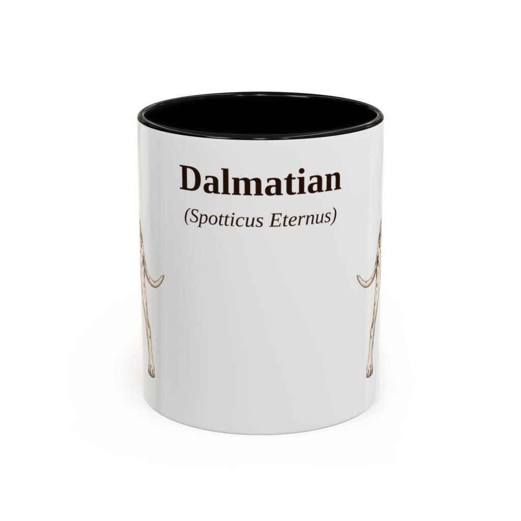 11oz Dalmatian Latin Mug, Vintage Dog Coffee Mug, Dog Lover Gift