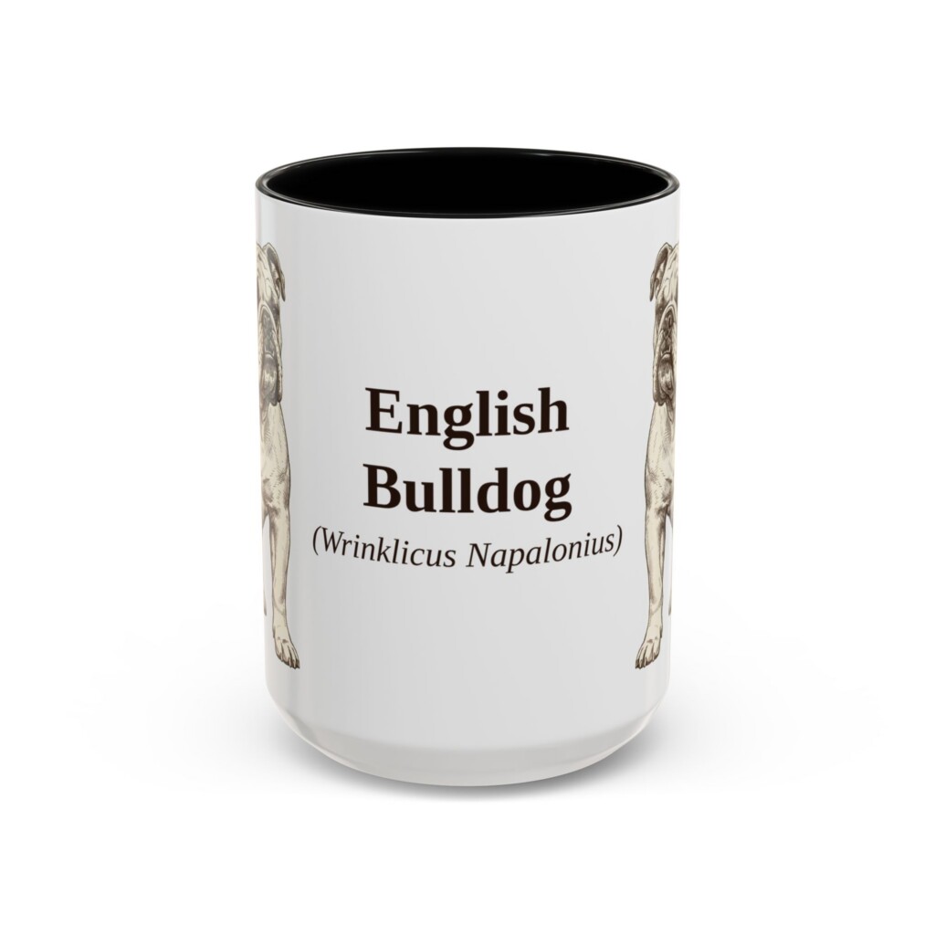 15oz English Bulldog Latin Mug, Vintage Dog Coffee Mug, Dog Lover Gift