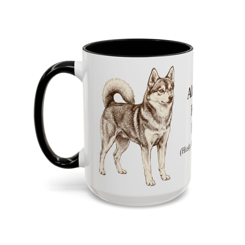 15oz Alaskan Klee Kai Latin Mug, Vintage Dog Coffee Mug, Dog Lover Gift