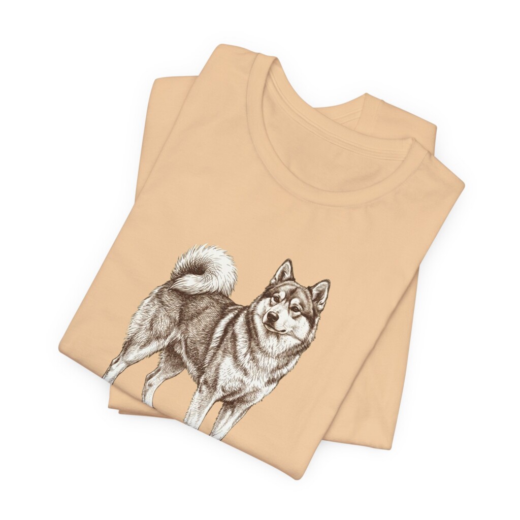 Yakutian Laika Humor Shirt, Vintage Dog Sketch Tee, Dog Humor Gift