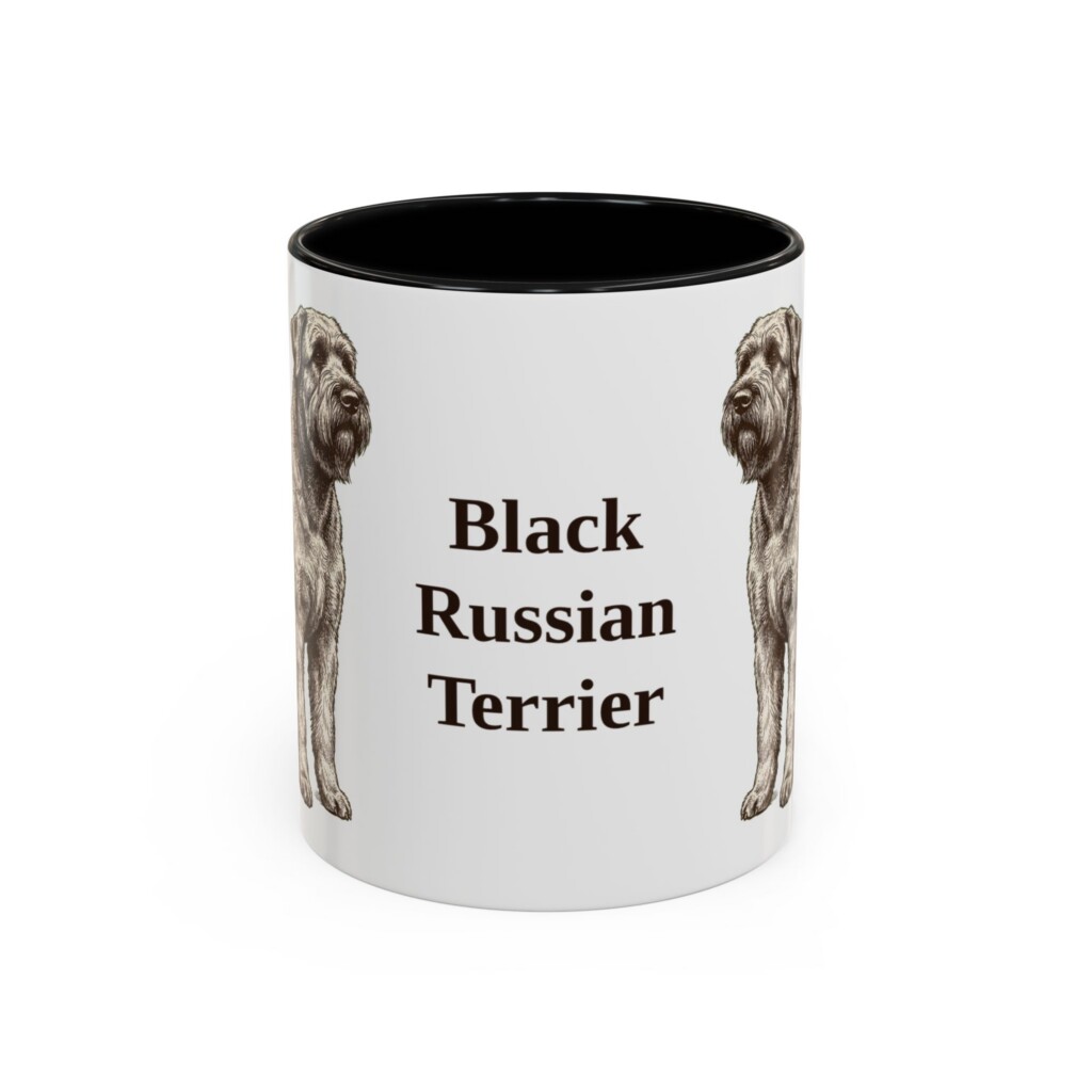 11oz Black Russian Terrier Mug, Vintage Dog Portrait Coffee Mug, Dog Lover Gift