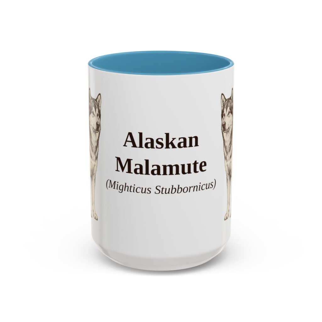 6911413936544082935_2048.jpeg 15oz Alaskan Malamute Latin Mug, Vintage Dog Coffee Mug, Dog Lover Gift