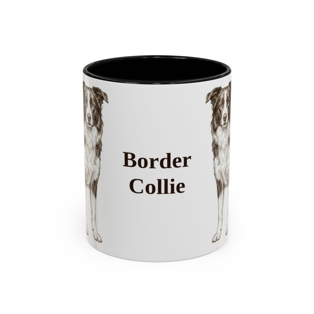 11oz Border Collie Mug, Vintage Dog Portrait Coffee Mug, Dog Lover Gift
