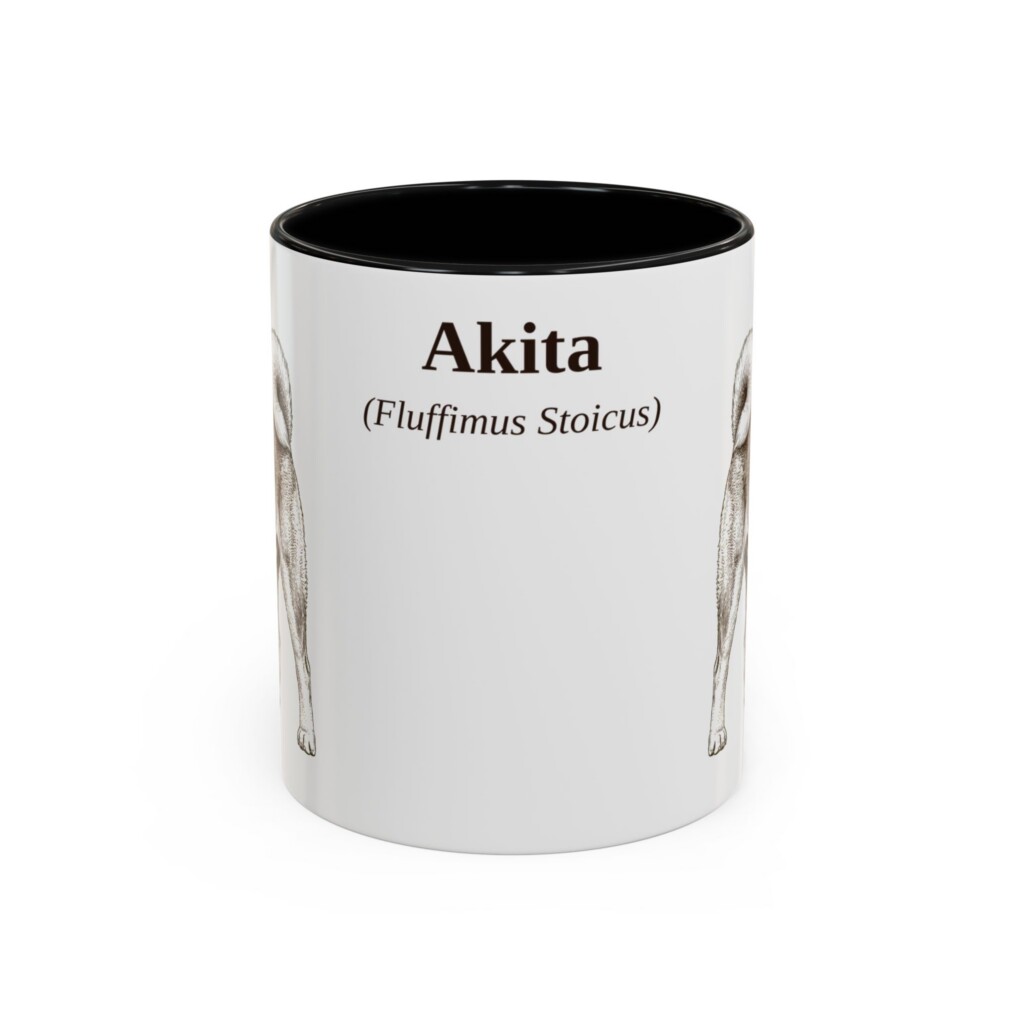 11oz Akita Latin Mug, Vintage Dog Coffee Mug, Dog Lover Gift