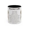 11oz Bearded Collie Mug, Illustrated Dog Breed Facts Coffee Mug, Vintage Dog Keepsake Gift