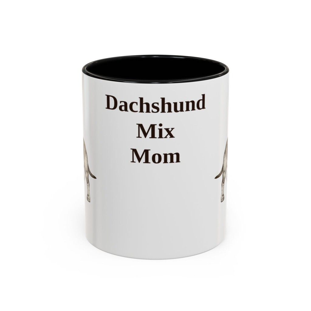 11oz Dachshund Mix Dog Mom Mug, Vintage Sketch Coffee Mug, Dog Mom Gift