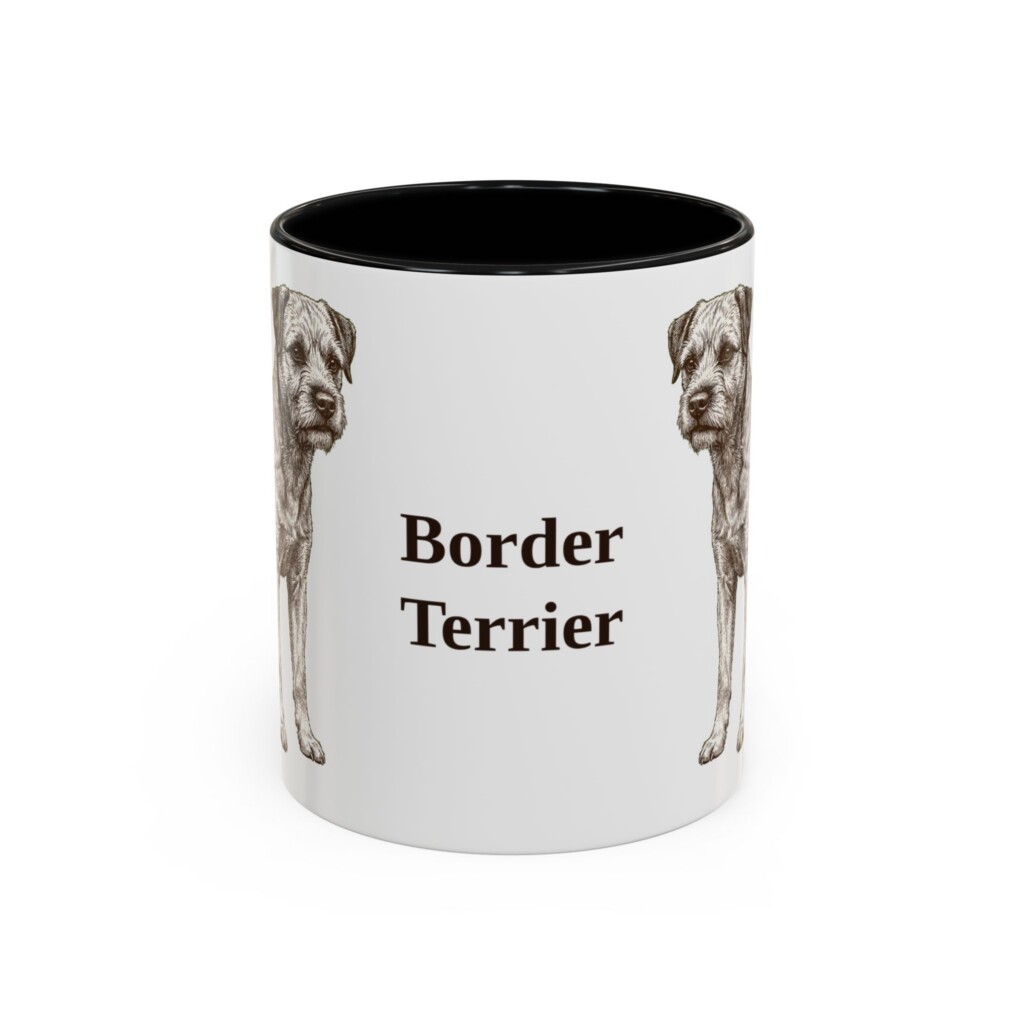 11oz Border Terrier Mug, Vintage Dog Portrait Coffee Mug, Dog Lover Gift