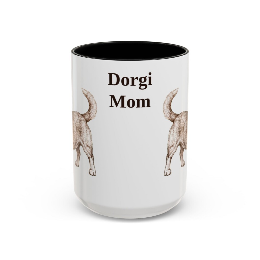 15oz Dorgi Dog Mom Mug, Vintage Sketch Coffee Mug, Dog Mom Gift