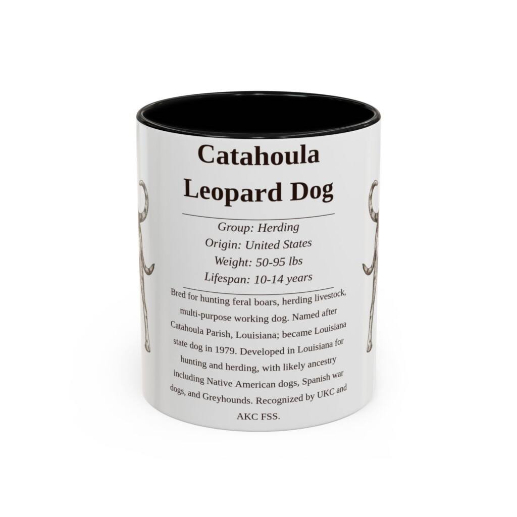 7204132876994872460_2048.jpeg 11oz Catahoula Leopard Dog Mug, Illustrated Dog Breed Facts Coffee Mug, Vintage Dog Keepsake Gift