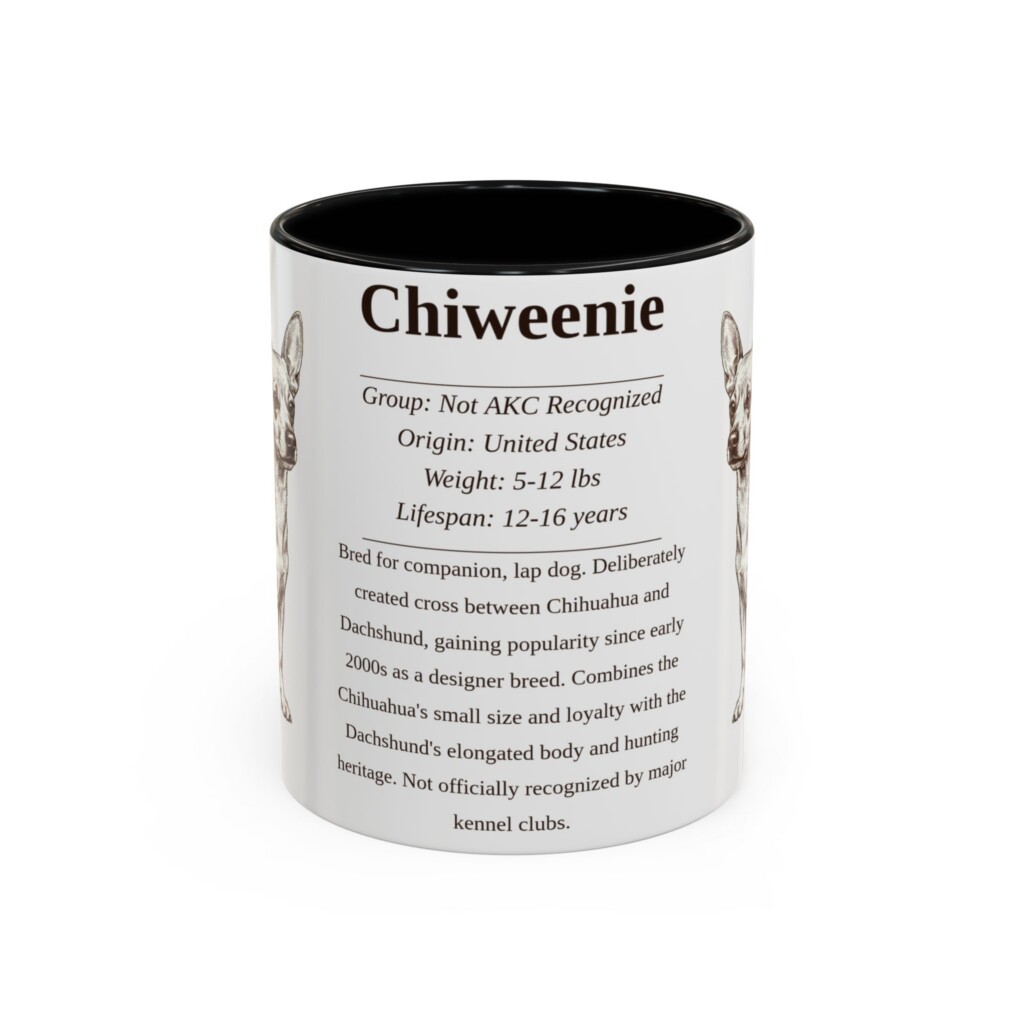 11oz Chiweenie Mug, Illustrated Dog Breed Facts Coffee Mug, Vintage Dog Keepsake Gift