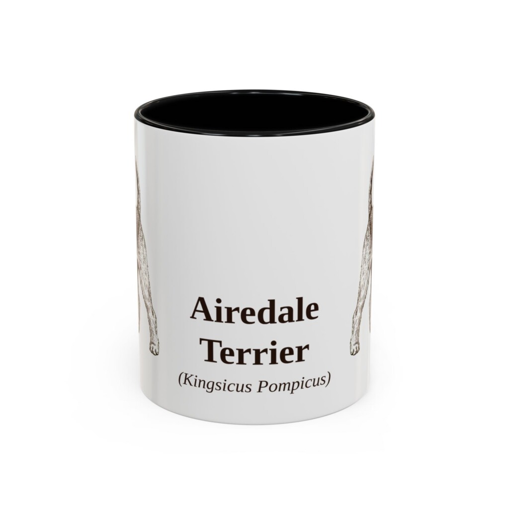 11oz Airedale Terrier Latin Mug, Vintage Dog Coffee Mug, Dog Lover Gift