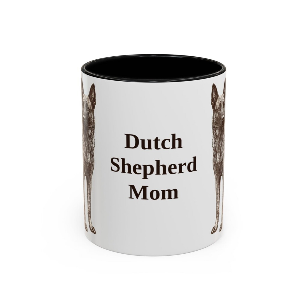 11oz Dutch Shepherd Dog Mom Mug, Vintage Sketch Coffee Mug, Dog Mom Gift