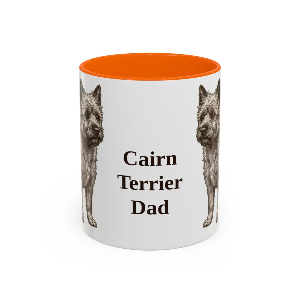 11oz Cairn Terrier Dog Dad Mug, Vintage Sketch Coffee Mug, Dog Dad Gift