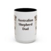 15oz Australian Shepherd Dog Dad Mug, Vintage Sketch Coffee Mug, Dog Dad Gift