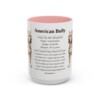 15oz American Bully Mug, Illustrated Dog Breed Facts Coffee Mug, Vintage Dog Keepsake Gift