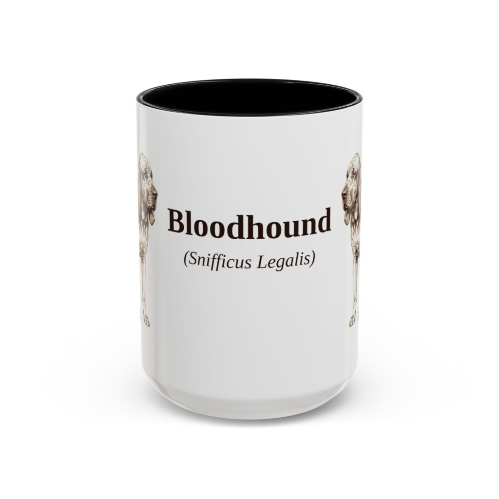 15oz Bloodhound Latin Mug, Vintage Dog Coffee Mug, Dog Lover Gift