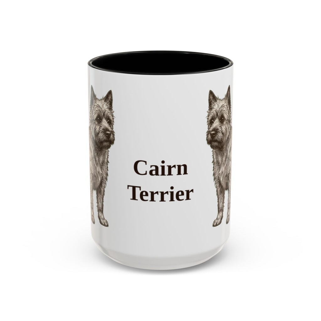 15oz Cairn Terrier Mug, Vintage Dog Portrait Coffee Mug, Dog Lover Gift