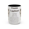 15oz Finnish Lapphund Mug, Illustrated Dog Breed Facts Coffee Mug, Vintage Dog Keepsake Gift