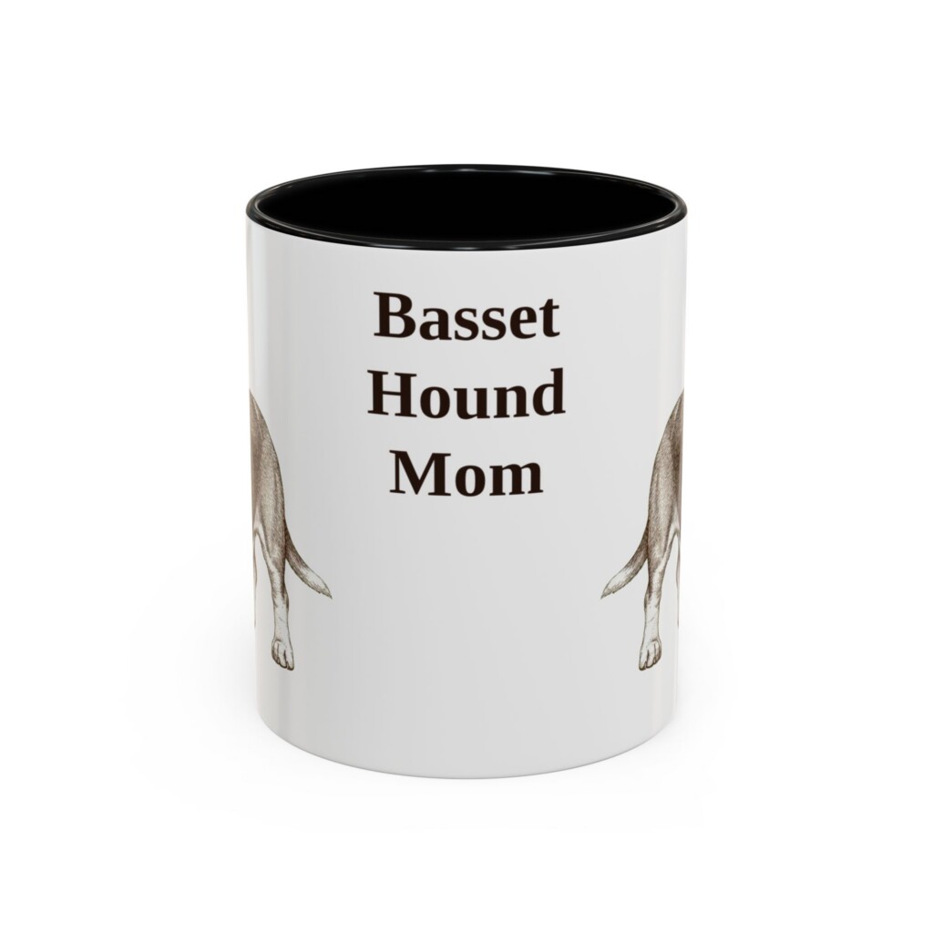 7501046017014018262_2048.jpeg 11oz Basset Hound Dog Mom Mug, Vintage Sketch Coffee Mug, Dog Mom Gift