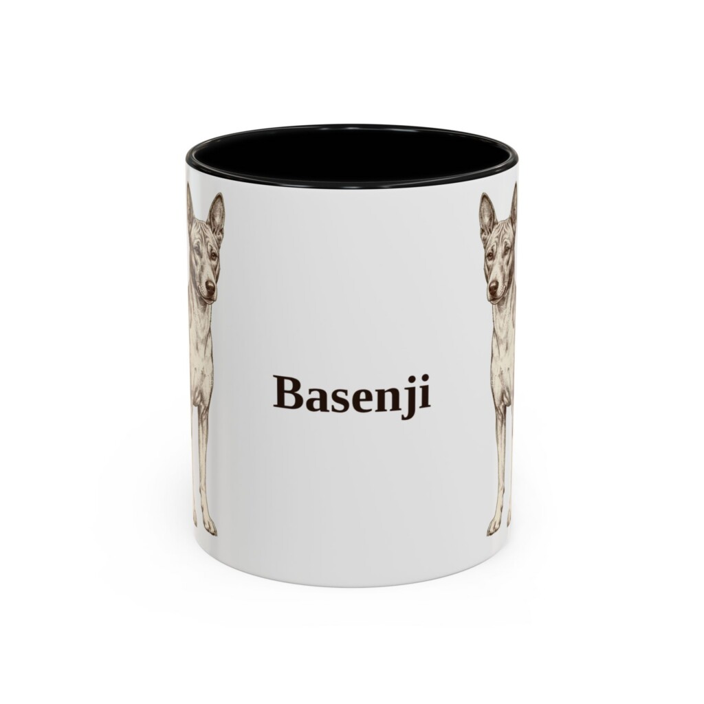 11oz Basenji Mug, Vintage Dog Portrait Coffee Mug, Dog Lover Gift