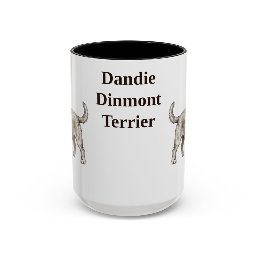 15oz Dandie Dinmont Terrier Mug, Vintage Dog Portrait Coffee Mug, Dog Lover Gift