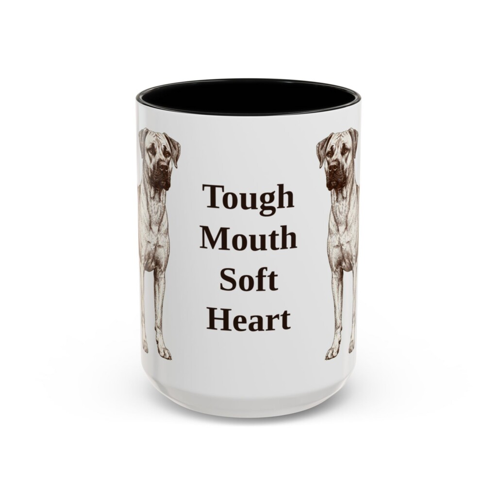 15oz Funny Black Mouth Cur Mug, Vintage Dog Coffee Mug, Dog Lover Gift