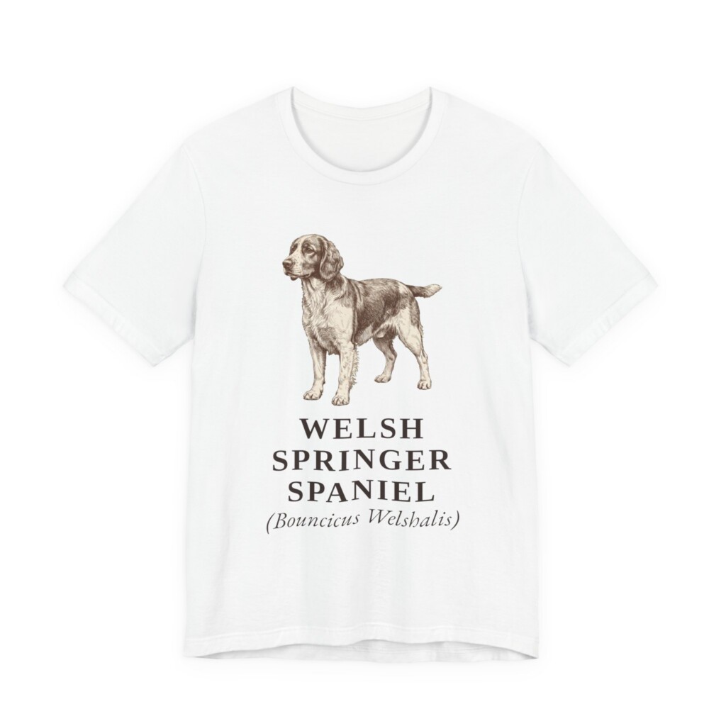 Welsh Springer Spaniel Latin Shirt, Vintage Dog Sketch Tee, Dog Latin Gift