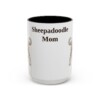 15oz Sheepadoodle Dog Mom Mug, Vintage Sketch Coffee Mug, Dog Mom Gift
