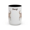 15oz Dorgi Mug, Vintage Dog Portrait Coffee Mug, Dog Lover Gift