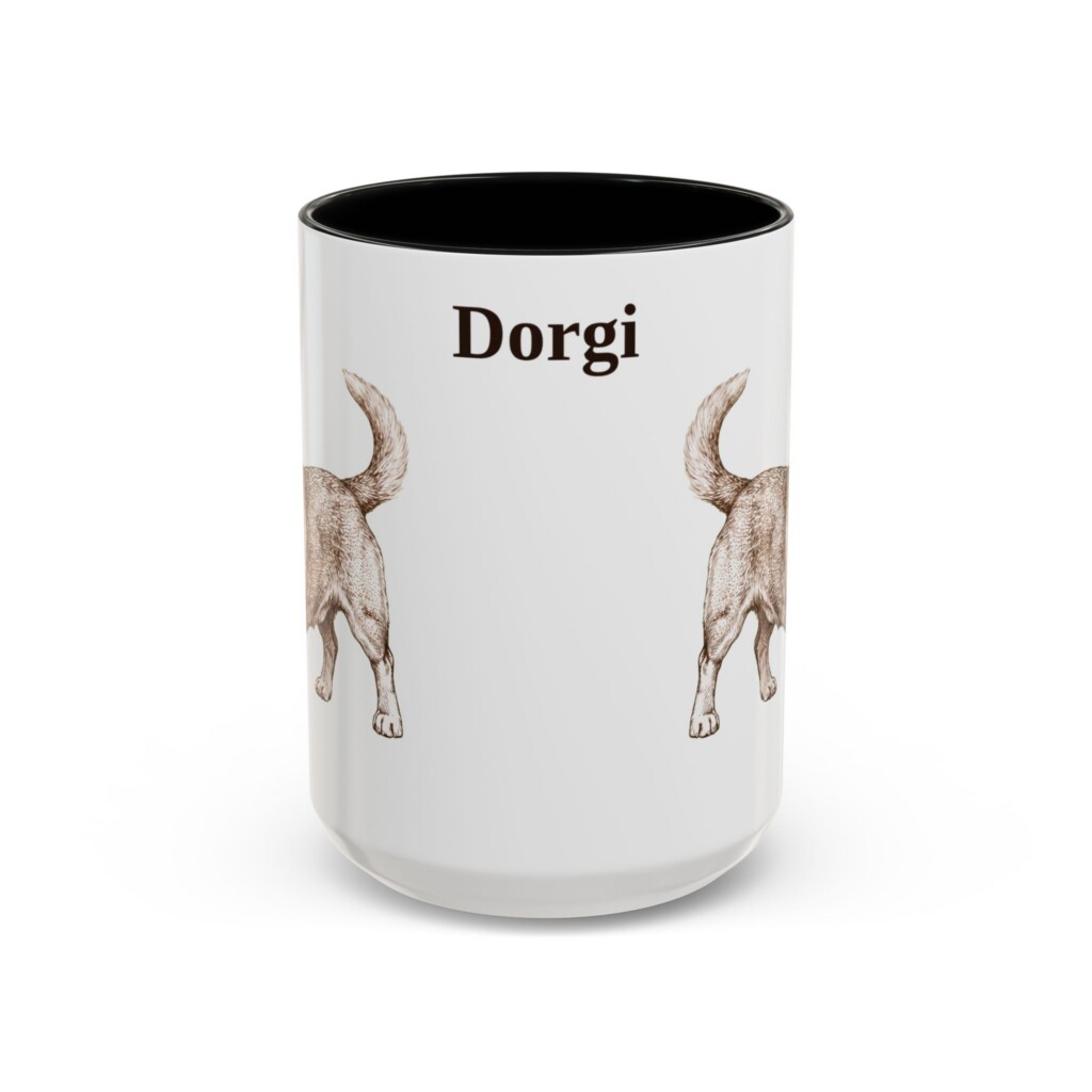 15oz Dorgi Mug, Vintage Dog Portrait Coffee Mug, Dog Lover Gift