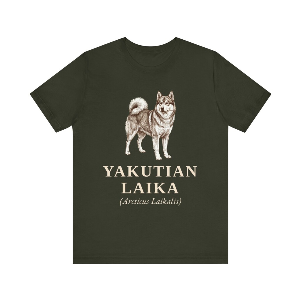 Yakutian Laika Latin Shirt, Vintage Dog Sketch Tee, Dog Latin Gift