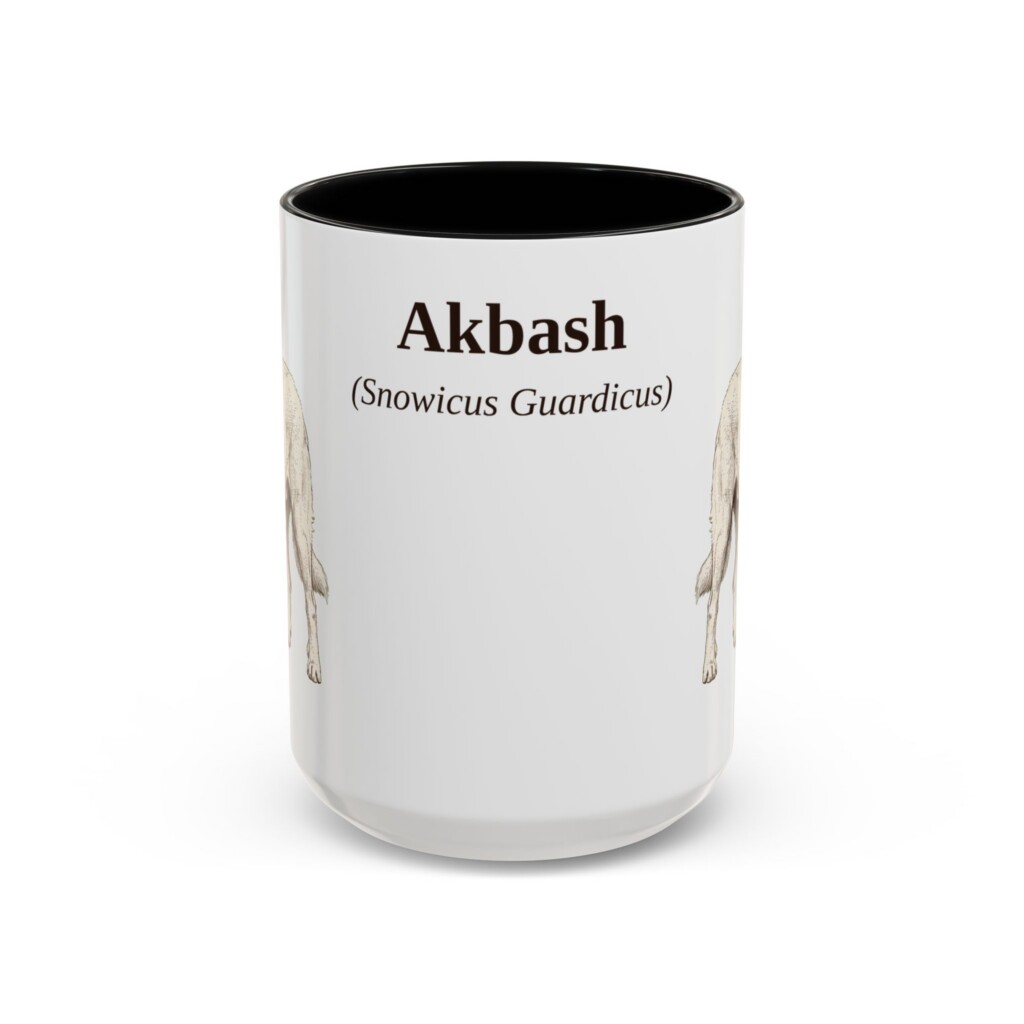 15oz Akbash Latin Mug, Vintage Dog Coffee Mug, Dog Lover Gift