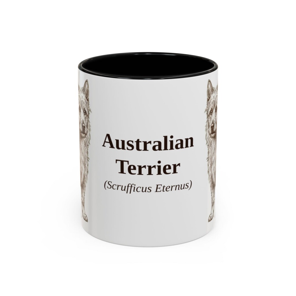 11oz Australian Terrier Latin Mug, Vintage Dog Coffee Mug, Dog Lover Gift