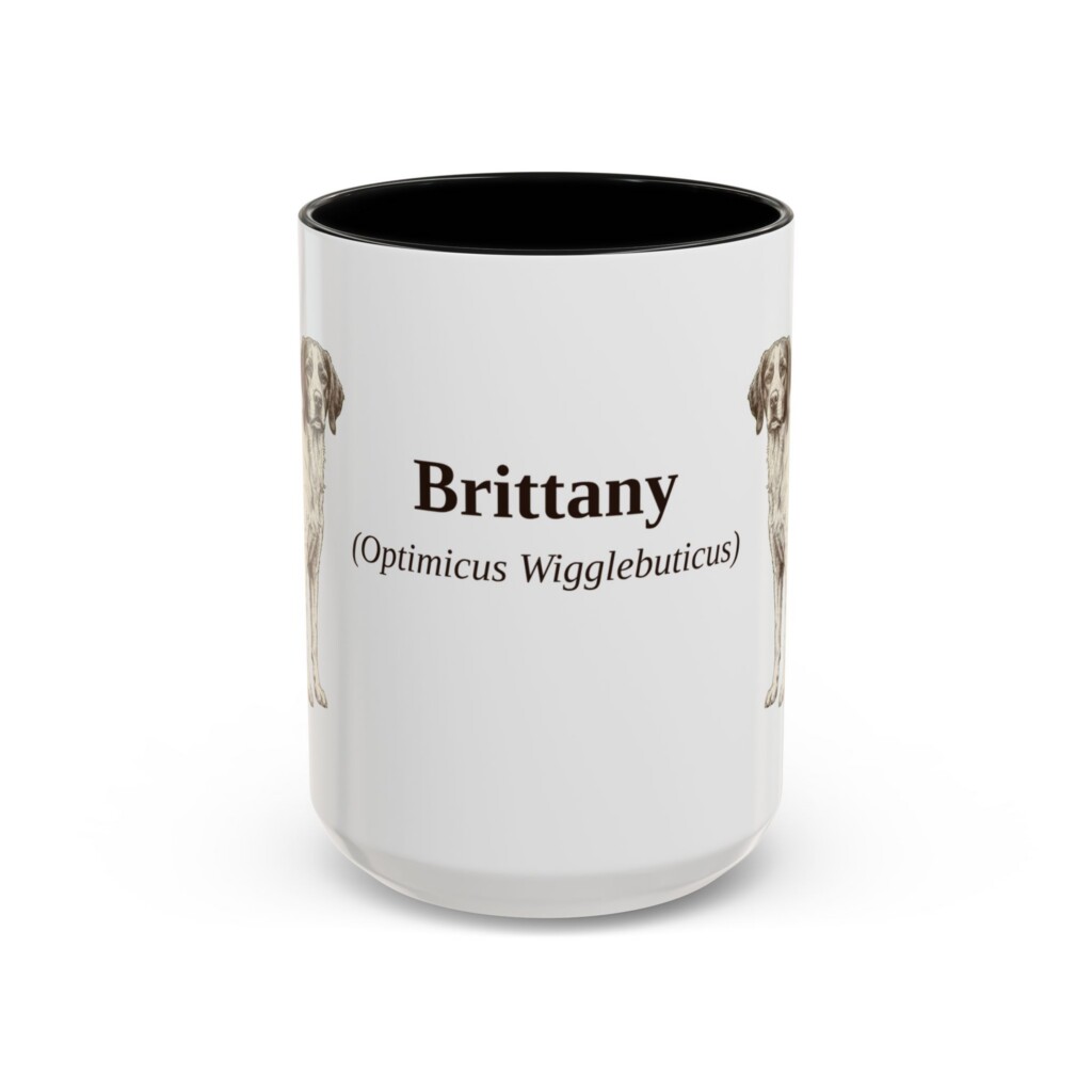 15oz Brittany Latin Mug, Vintage Dog Coffee Mug, Dog Lover Gift