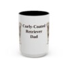 15oz Curly-Coated Retriever Dog Dad Mug, Vintage Sketch Coffee Mug, Dog Dad Gift