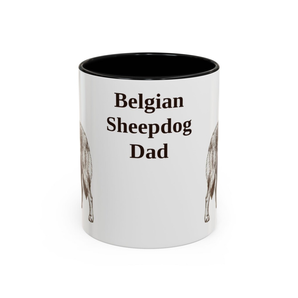 11oz Belgian Sheepdog Dog Dad Mug, Vintage Sketch Coffee Mug, Dog Dad Gift