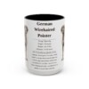 15oz German Wirehaired Pointer Mug, Illustrated Dog Breed Facts Coffee Mug, Vintage Dog Keepsake Gift