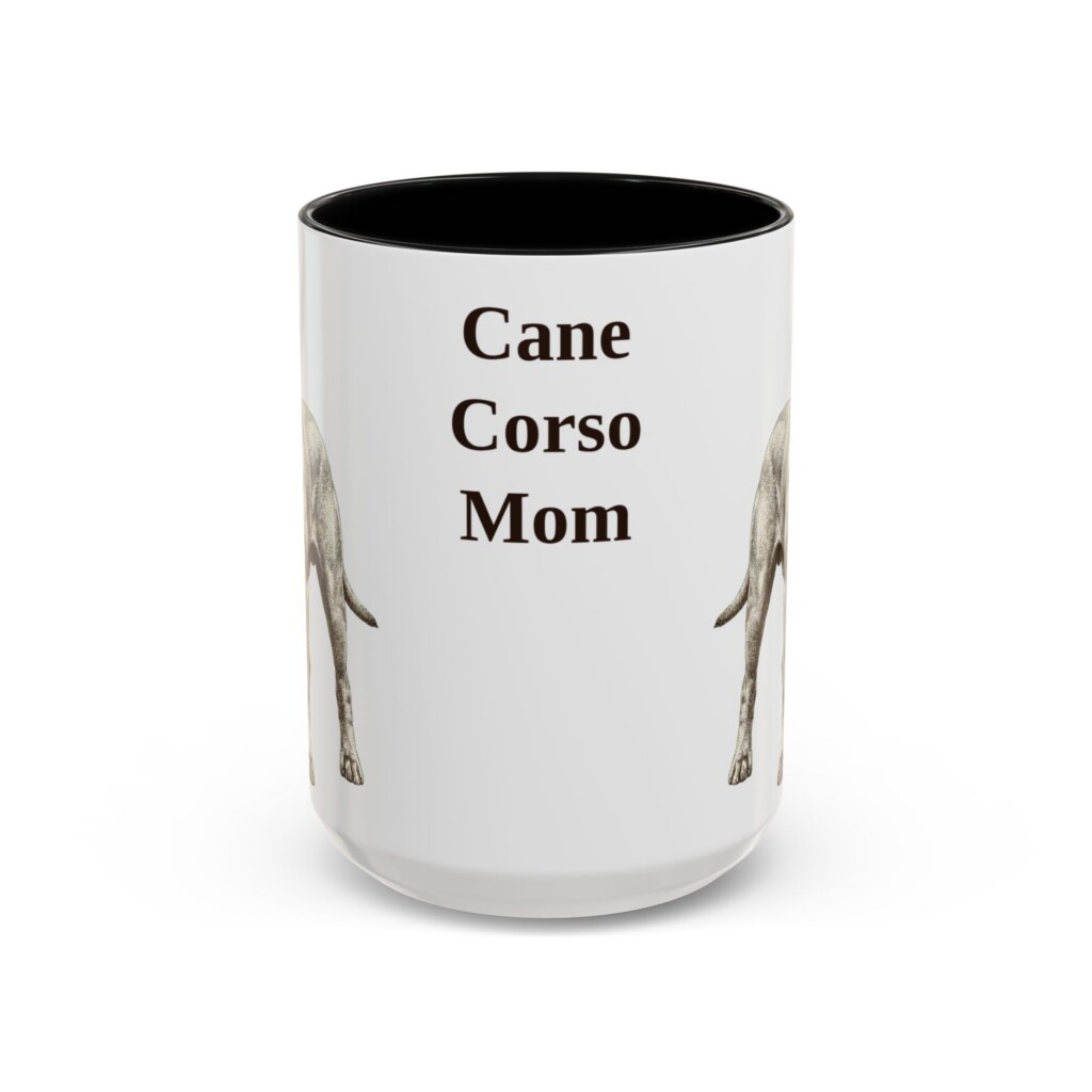 15oz Cane Corso Dog Mom Mug, Vintage Sketch Coffee Mug, Dog Mom Gift