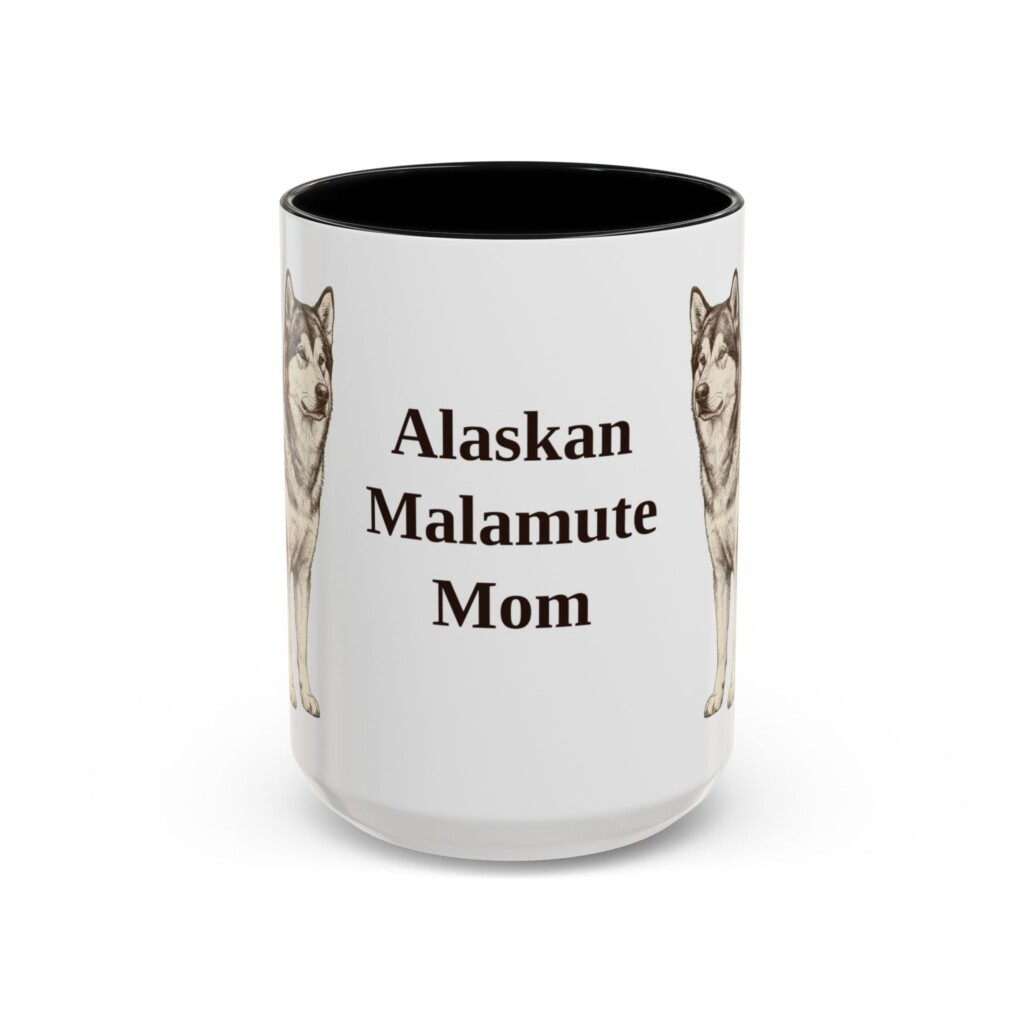 7893804067342139056_2048.jpeg 15oz Alaskan Malamute Dog Mom Mug, Vintage Sketch Coffee Mug, Dog Mom Gift