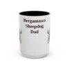 15oz Bergamasco Sheepdog Dog Dad Mug, Vintage Sketch Coffee Mug, Dog Dad Gift
