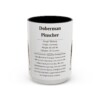 15oz Doberman Pinscher Mug, Illustrated Dog Breed Facts Coffee Mug, Vintage Dog Keepsake Gift